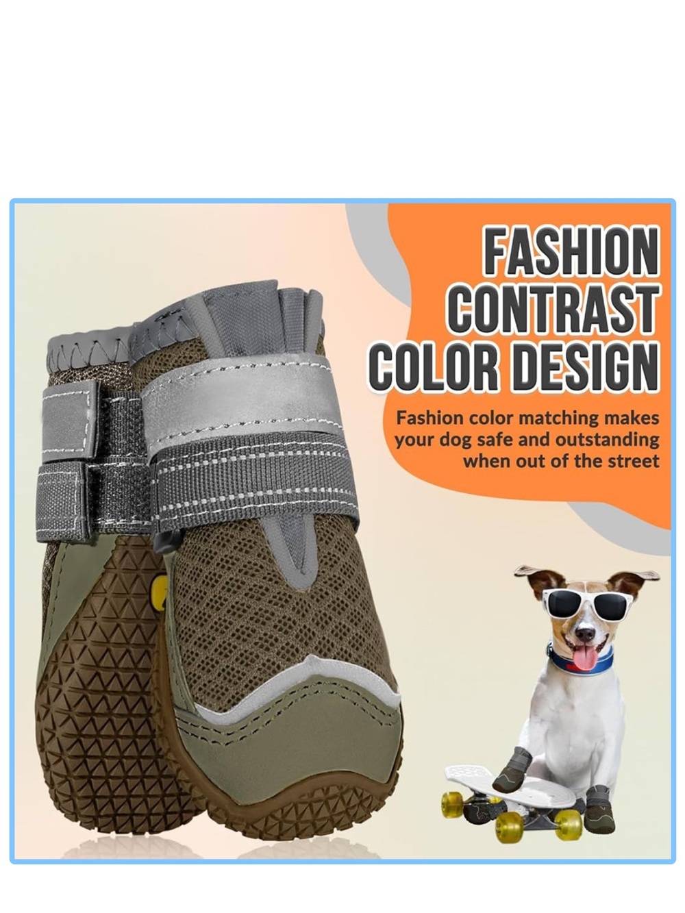 Gray & Green Dog Shoes - Breathable Non-Slip Paw Protectors